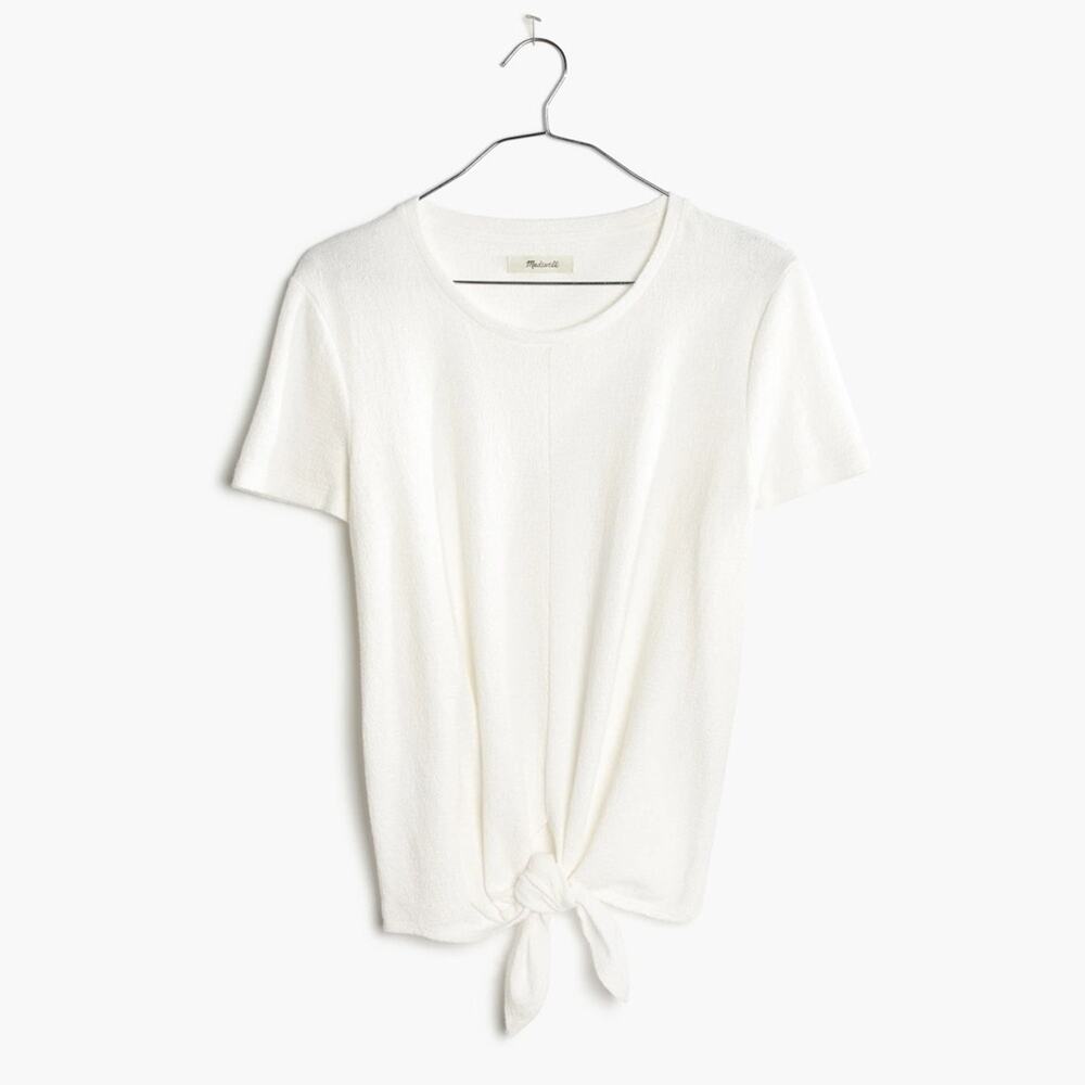 Madewell Texture & Thread Modern Tie Front Top Bright Ivory Women’s Medium